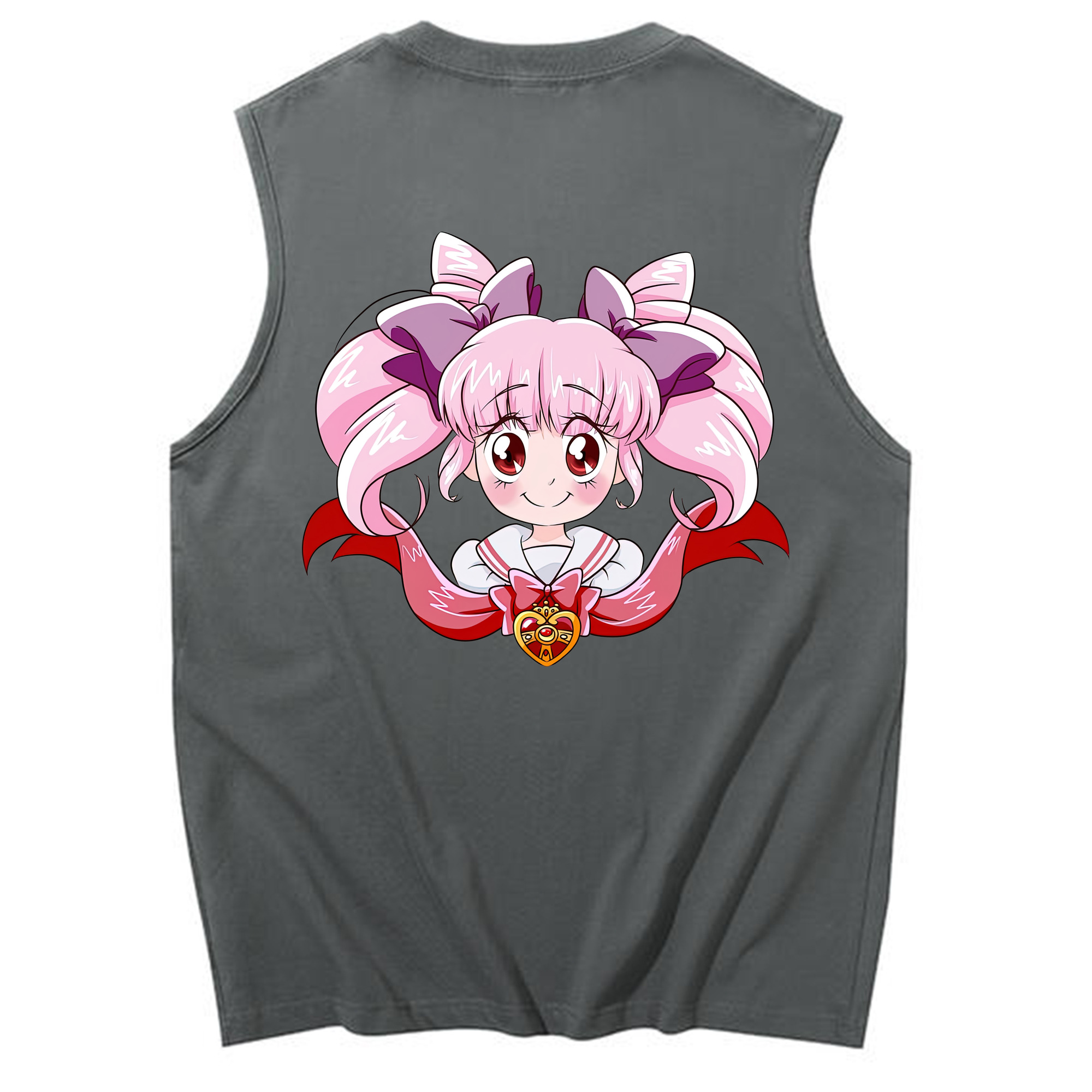 （画像用） 美少女戦士セーラームーン ちびうさ Sailor Moon Chibiusa Tsukino Usagi Small Lady Serenity コットン100％タンクトップ（背面プリント）